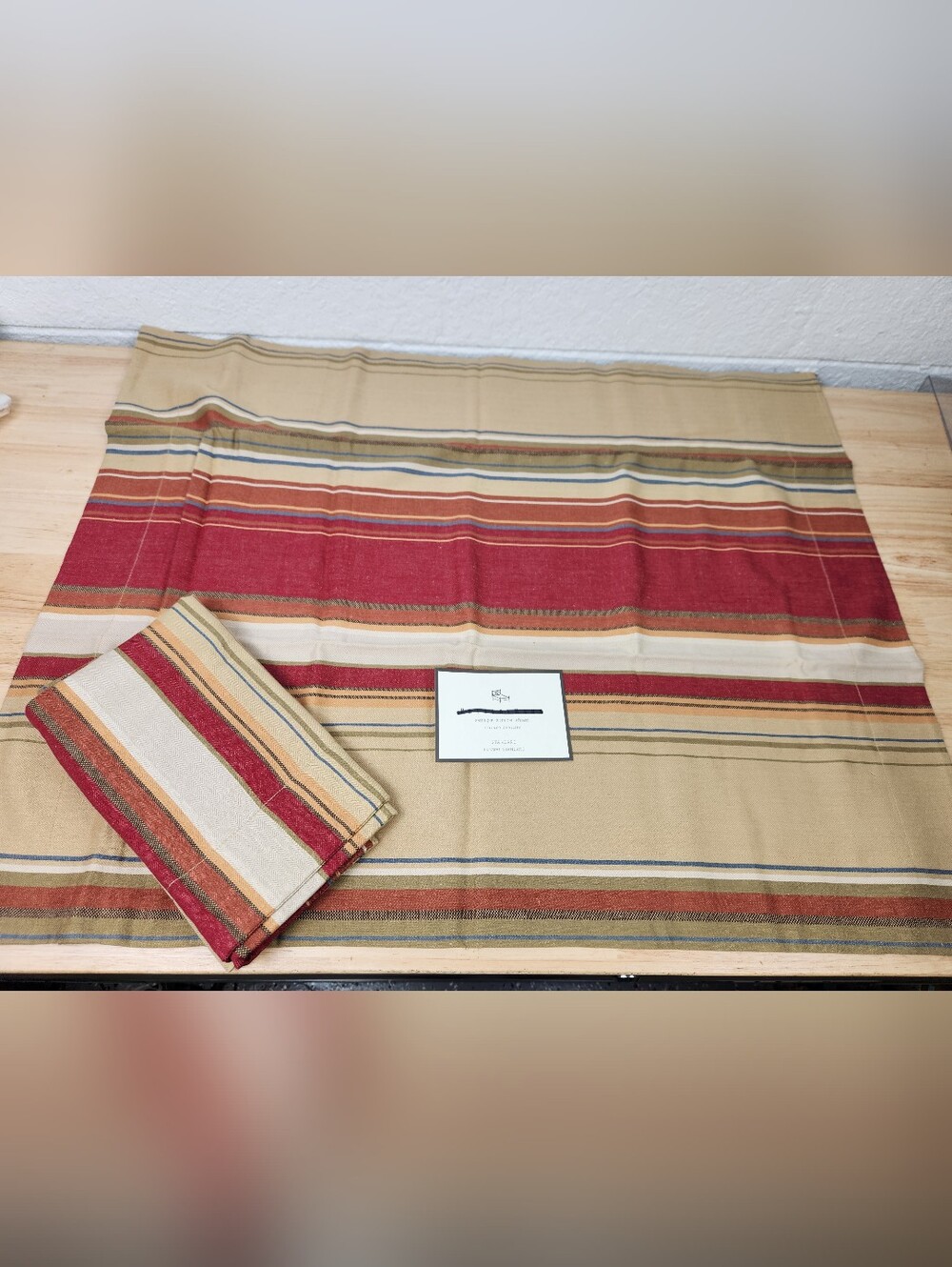 Pottery Barn Serape Linen Blend Standard Sham Set Of 2 French Cottage NOS